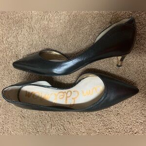 Black Sam Edelman Leather Kitten Heels
